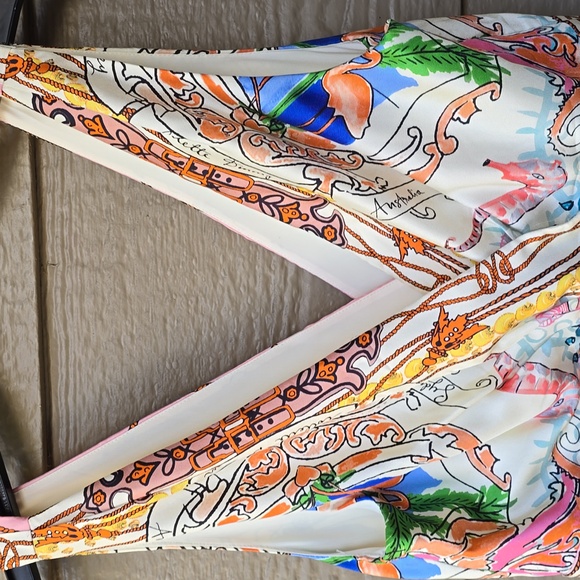 Anthropologie Collette Dinnigan Acionna seahorse print silk dress 8 - Picture 8 of 13